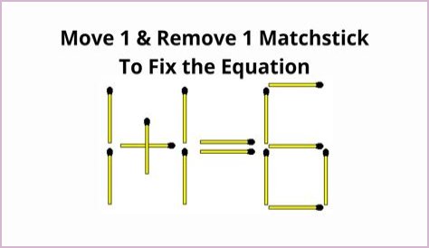 Matchstick Riddle: Solve 1x5=8 by Moving Just 1 Stick